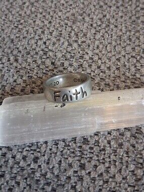 Faith Stamped Silver Ring